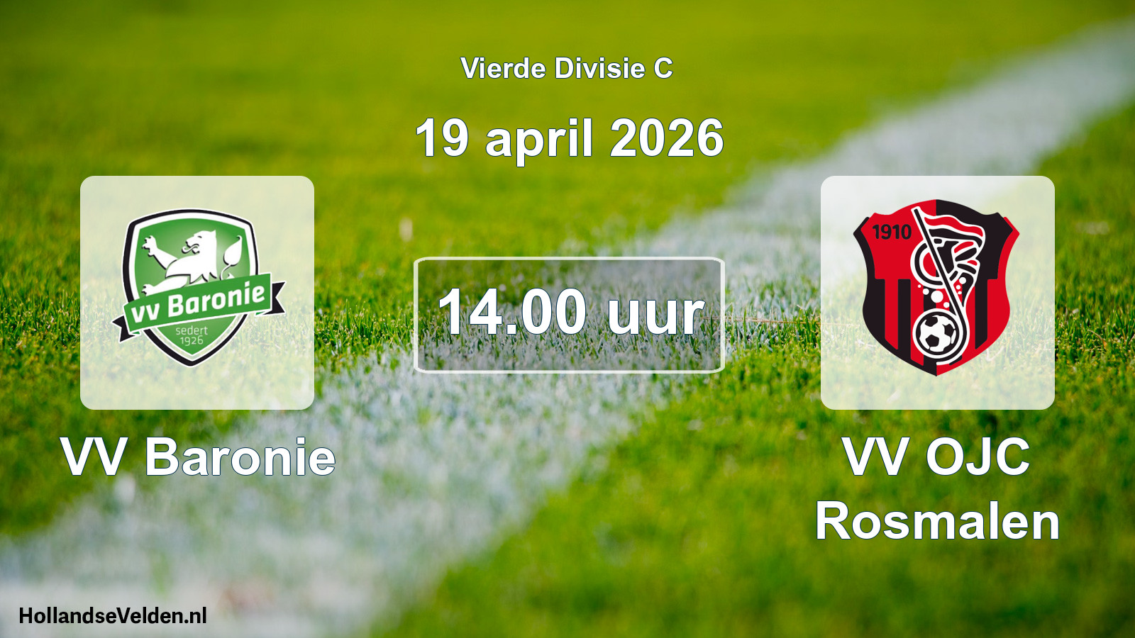 Geplande wedstrijd: VV Baronie - VV OJC Rosmalen (19 april 2026)