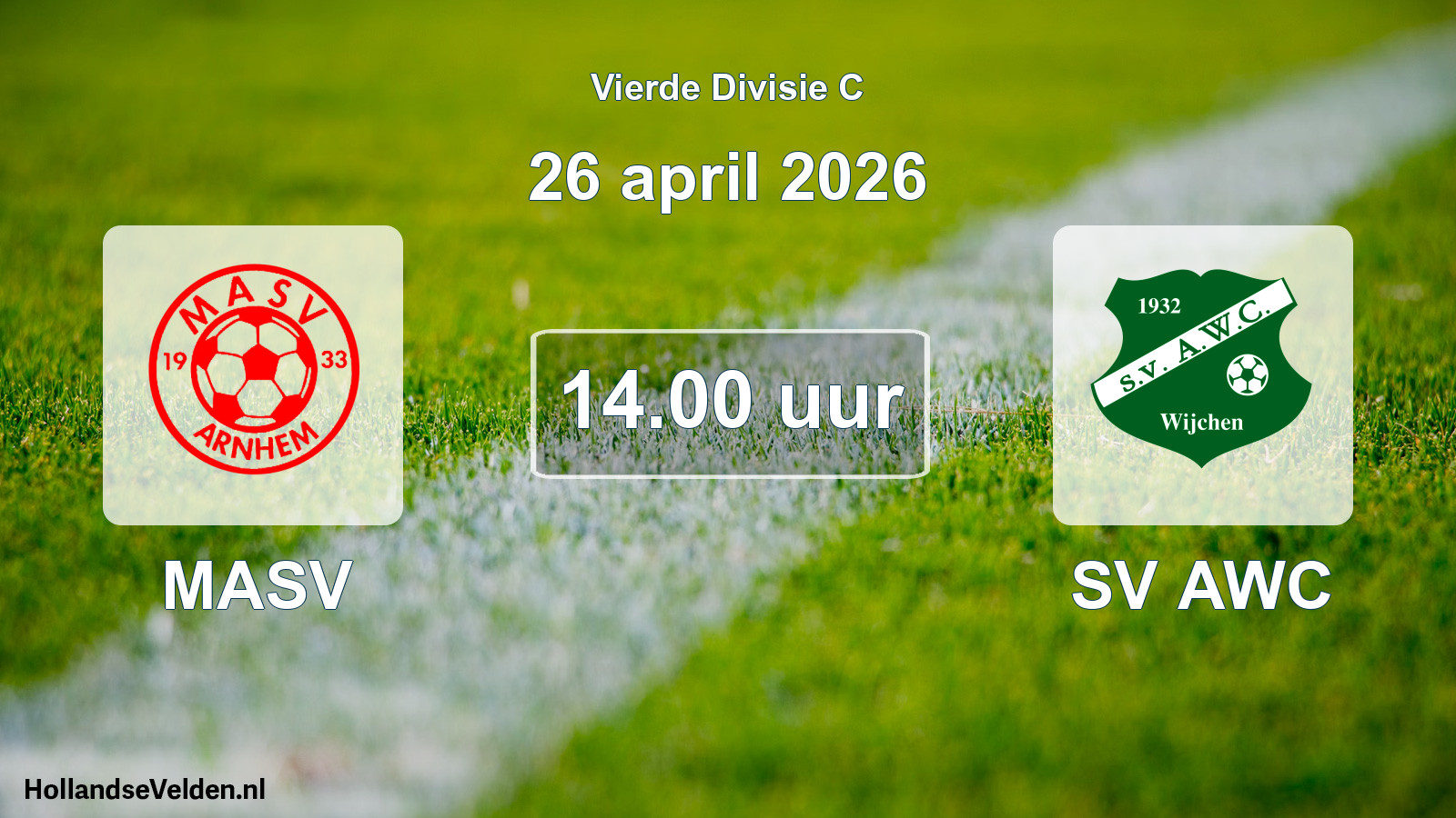 Geplande wedstrijd: MASV - SV AWC (26 april 2026)