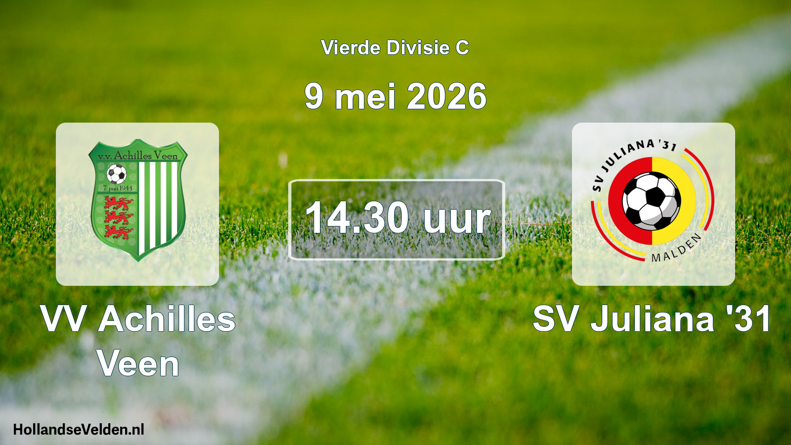 Geplande wedstrijd: VV Achilles Veen - SV Juliana '31 (9 mei 2026)