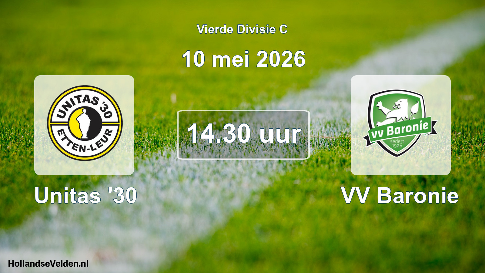 Geplande wedstrijd: Unitas '30 - VV Baronie (10 mei 2026)