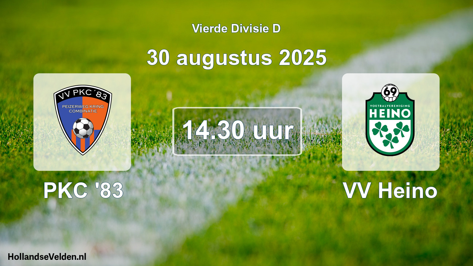 Geplande wedstrijd: PKC '83 - VV Heino (30 augustus 2025)