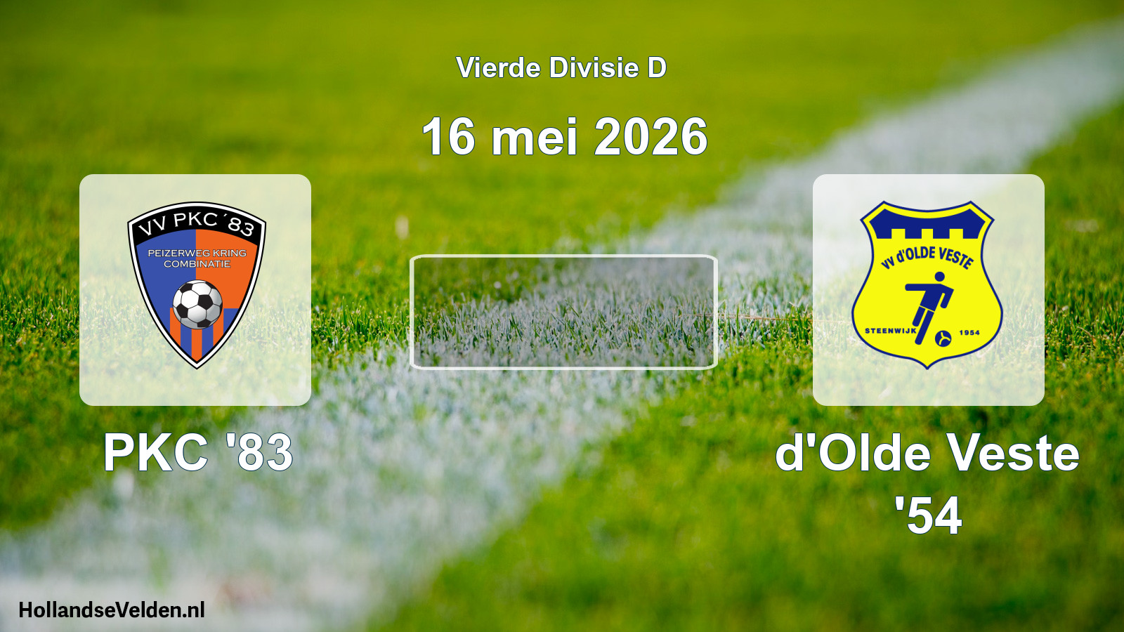 Geplande wedstrijd: PKC '83 - d'Olde Veste '54 (16 mei 2026)