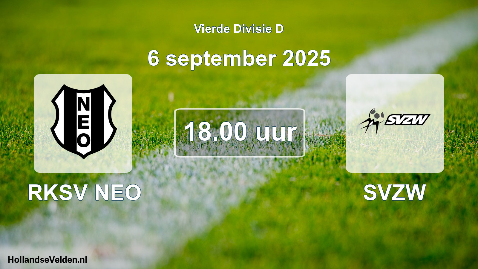 Geplande wedstrijd: RKSV NEO - SVZW (6 september 2025)