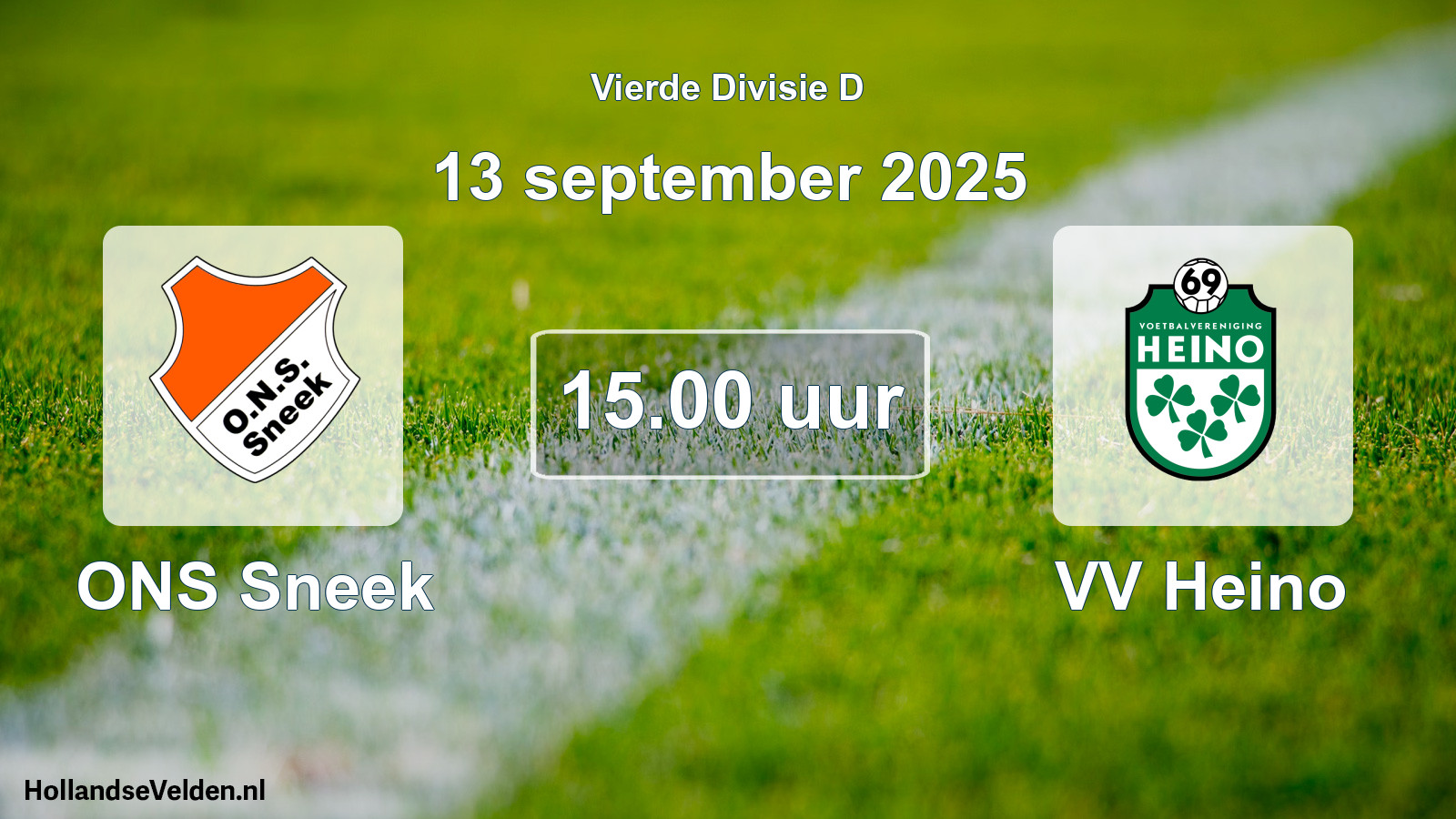 Geplande wedstrijd: ONS Sneek - VV Heino (13 september 2025)