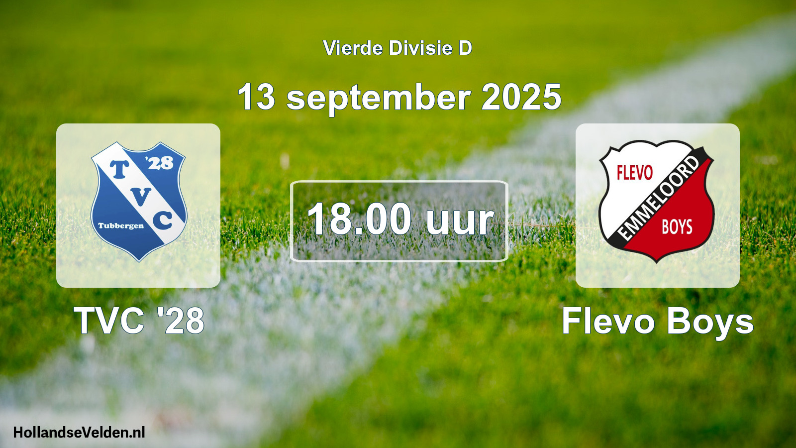Geplande wedstrijd: TVC '28 - Flevo Boys (13 september 2025)