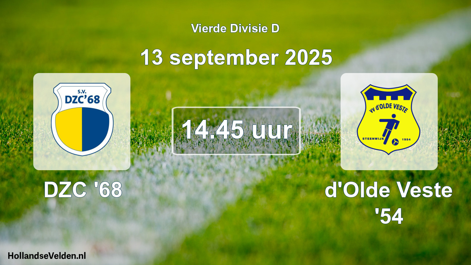 Geplande wedstrijd: DZC '68 - d'Olde Veste '54 (13 september 2025)