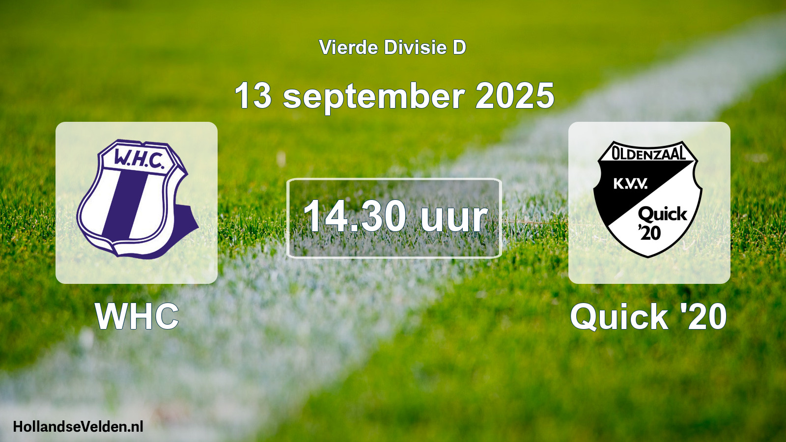 Geplande wedstrijd: WHC - Quick '20 (13 september 2025)