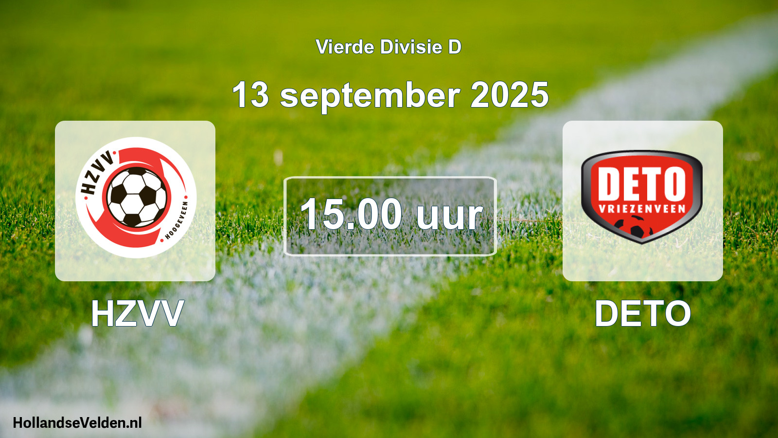 Geplande wedstrijd: HZVV - DETO (13 september 2025)
