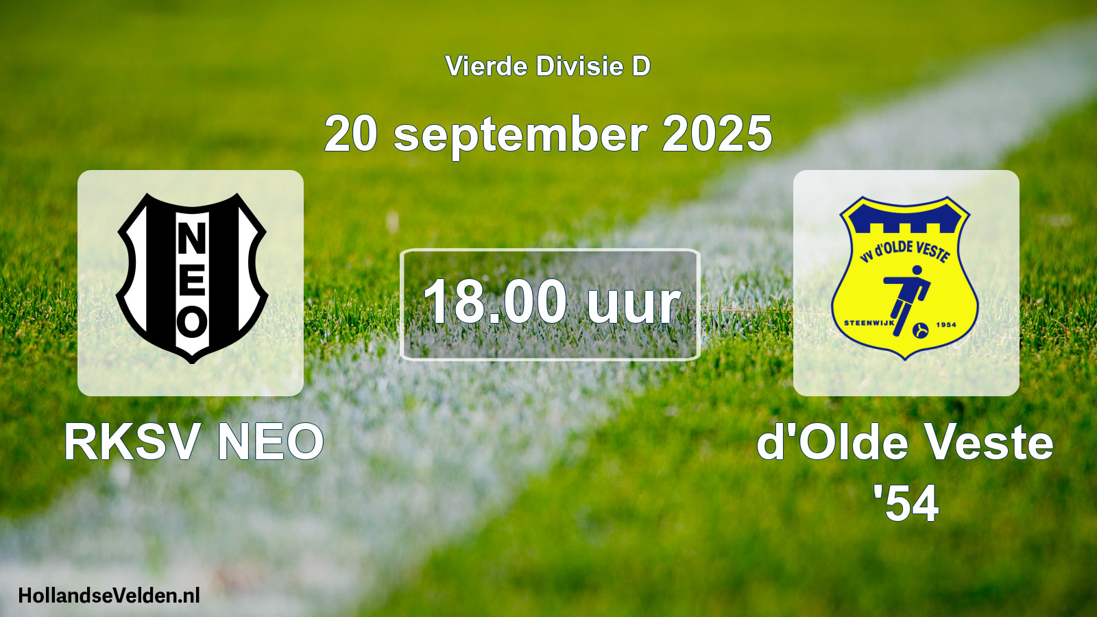 Geplande wedstrijd: RKSV NEO - d'Olde Veste '54 (20 september 2025)