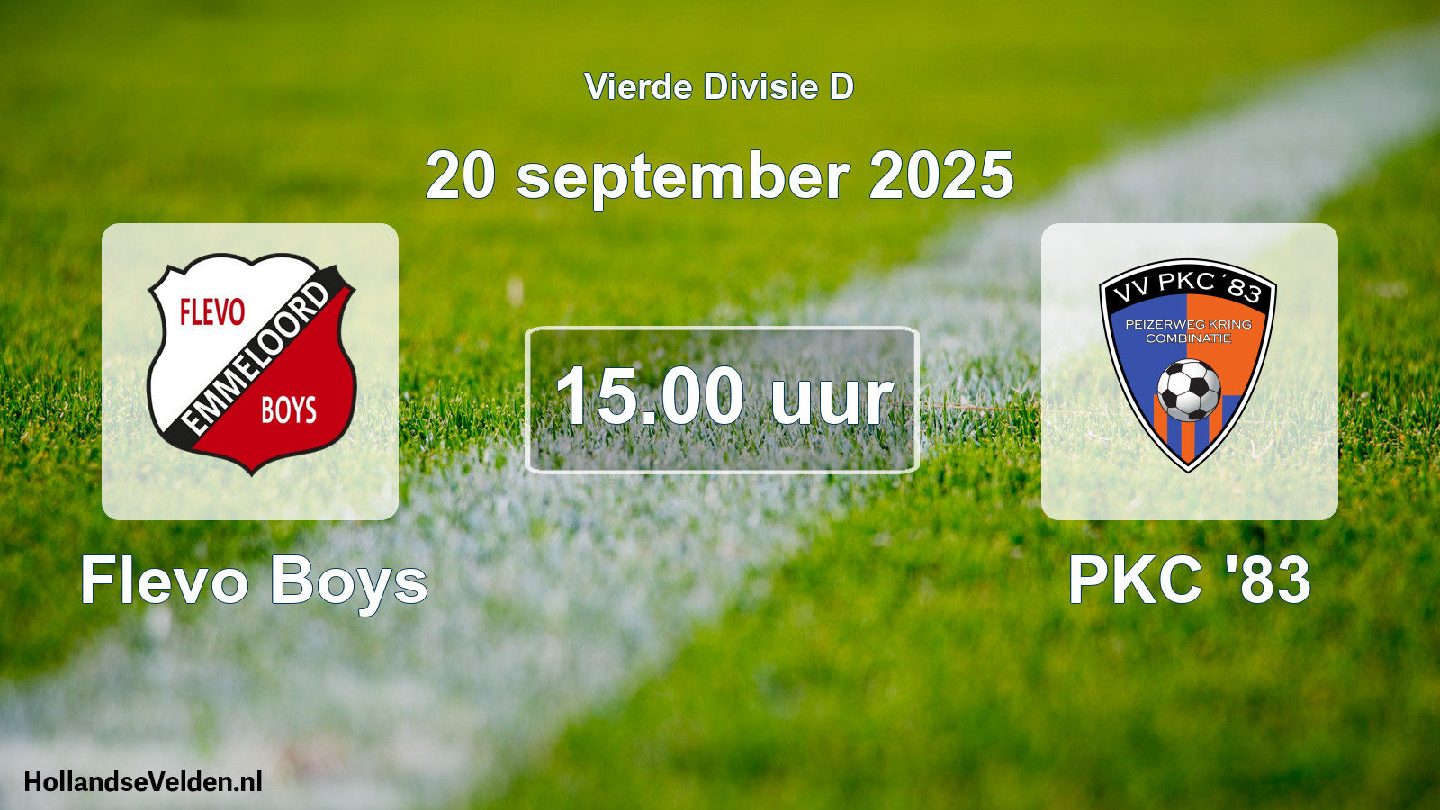 Geplande wedstrijd: Flevo Boys - PKC '83 (20 september 2025)