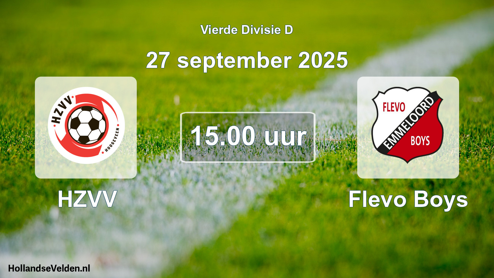 Geplande wedstrijd: HZVV - Flevo Boys (27 september 2025)