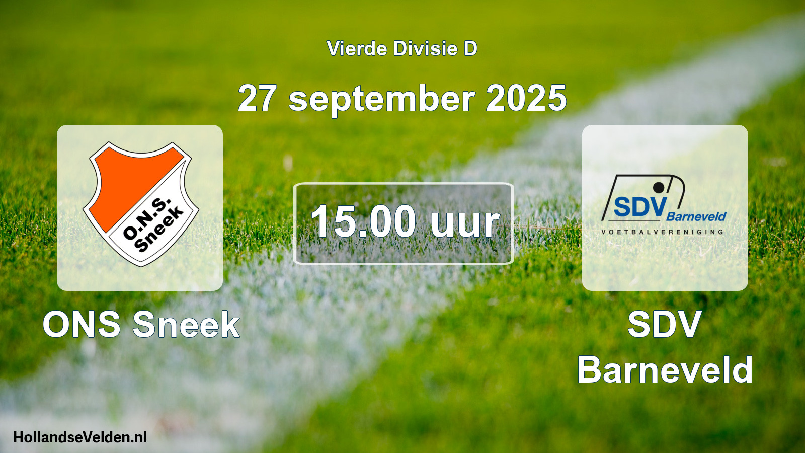Geplande wedstrijd: ONS Sneek - SDV Barneveld (27 september 2025)