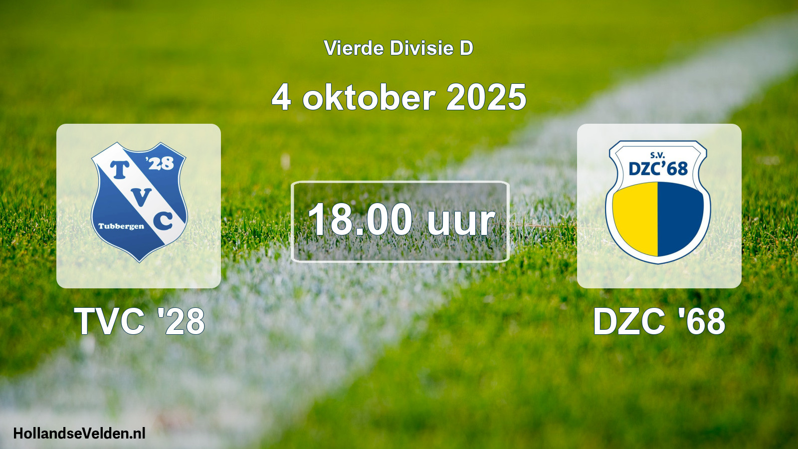 Geplande wedstrijd: TVC '28 - DZC '68 (4 oktober 2025)
