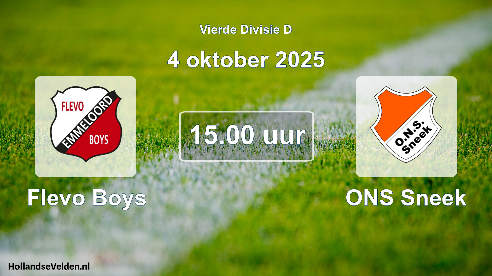 Geplande wedstrijd: Flevo Boys - ONS Sneek (4 oktober 2025)