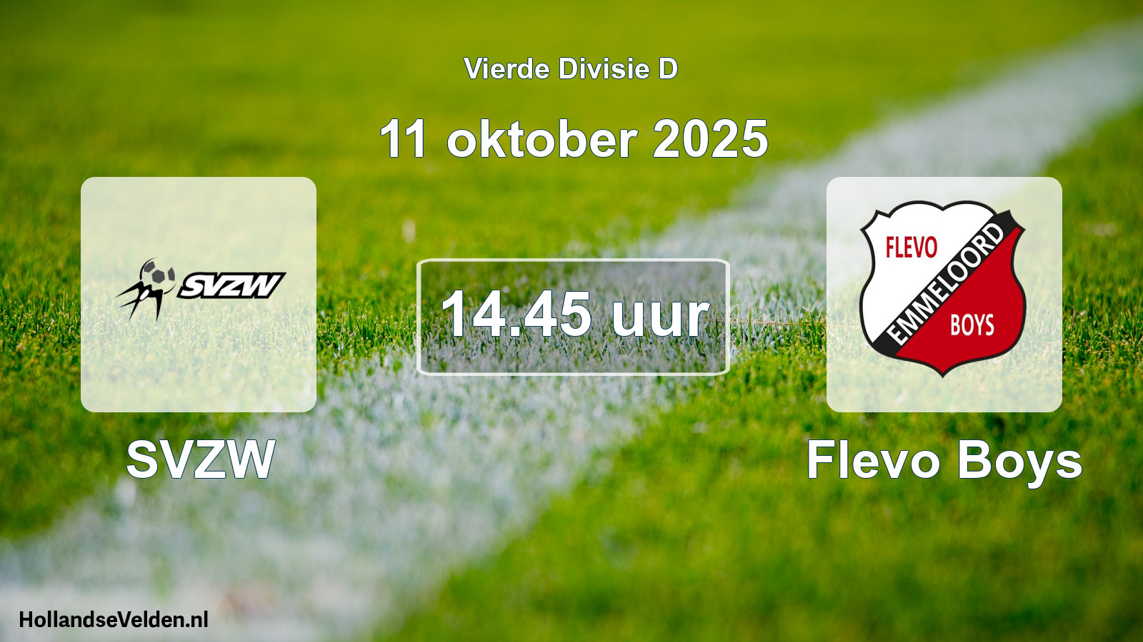 Geplande wedstrijd: SVZW - Flevo Boys (11 oktober 2025)