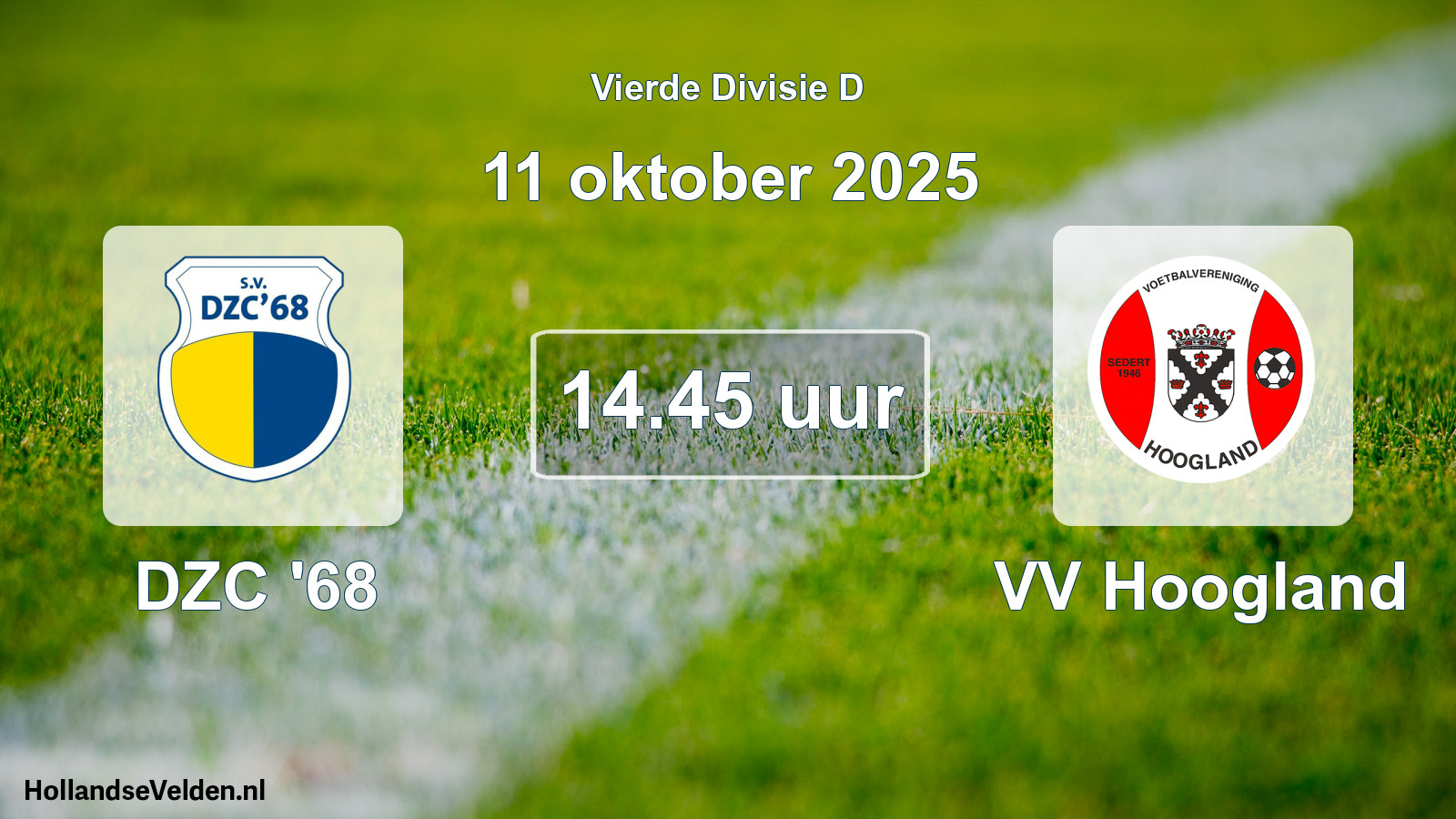 Geplande wedstrijd: DZC '68 - VV Hoogland (11 oktober 2025)