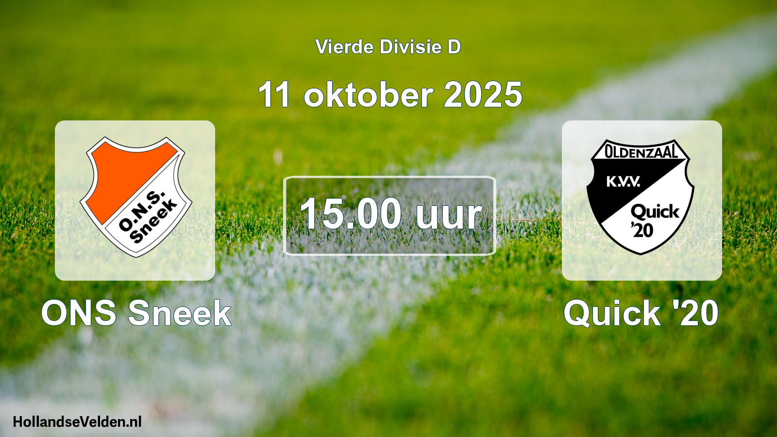 Geplande wedstrijd: ONS Sneek - Quick '20 (11 oktober 2025)
