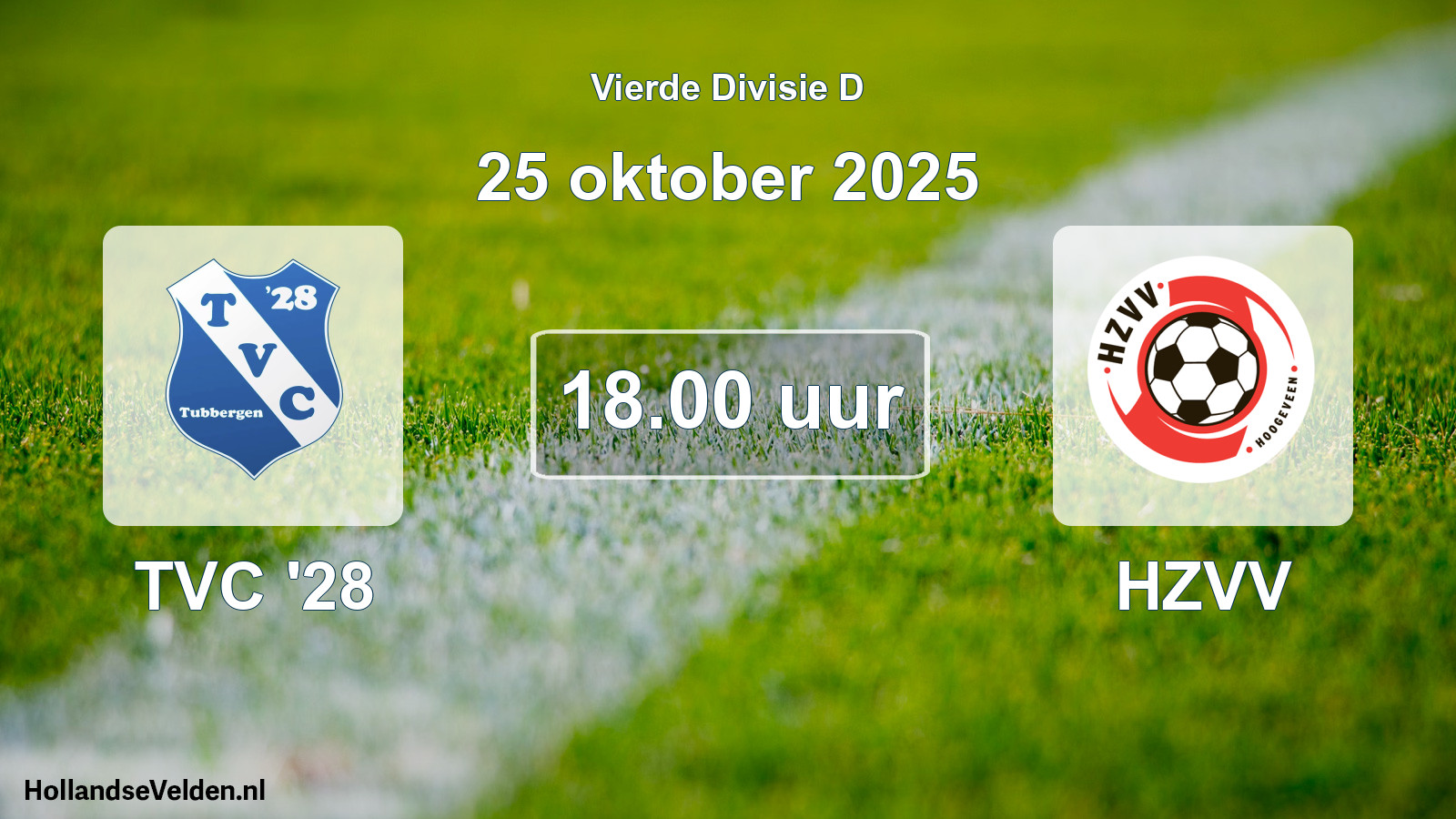 Geplande wedstrijd: TVC '28 - HZVV (25 oktober 2025)