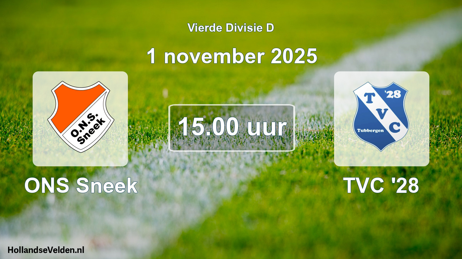 Geplande wedstrijd: ONS Sneek - TVC '28 (1 november 2025)