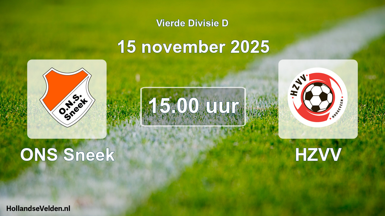 Geplande wedstrijd: ONS Sneek - HZVV (15 november 2025)