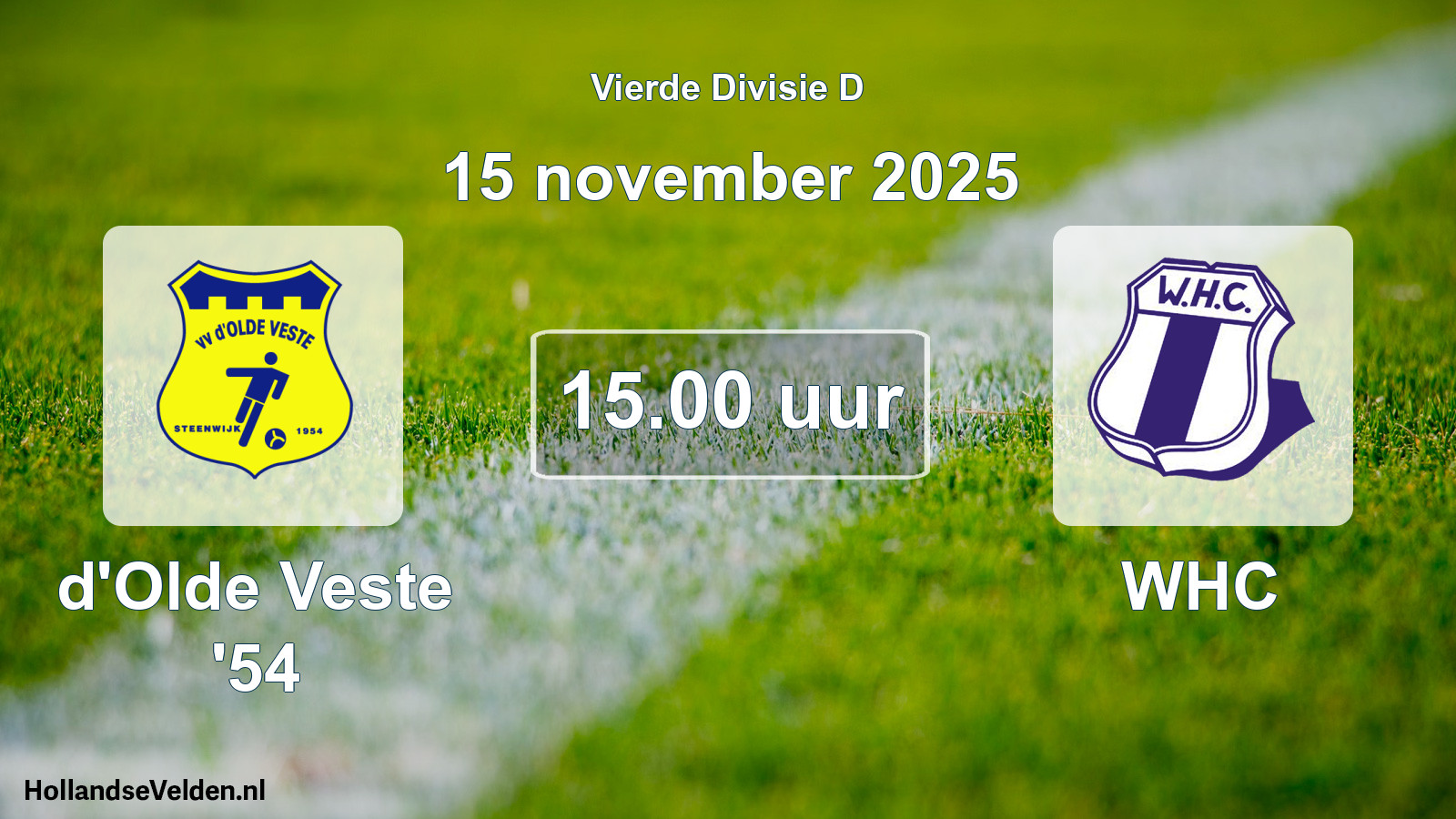 Geplande wedstrijd: d'Olde Veste '54 - WHC (15 november 2025)
