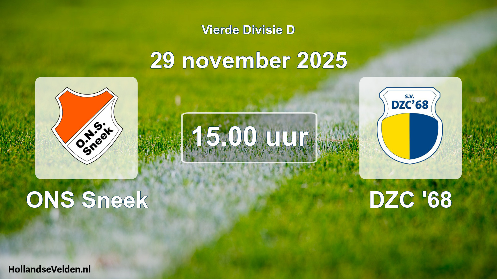 Geplande wedstrijd: ONS Sneek - DZC '68 (29 november 2025)