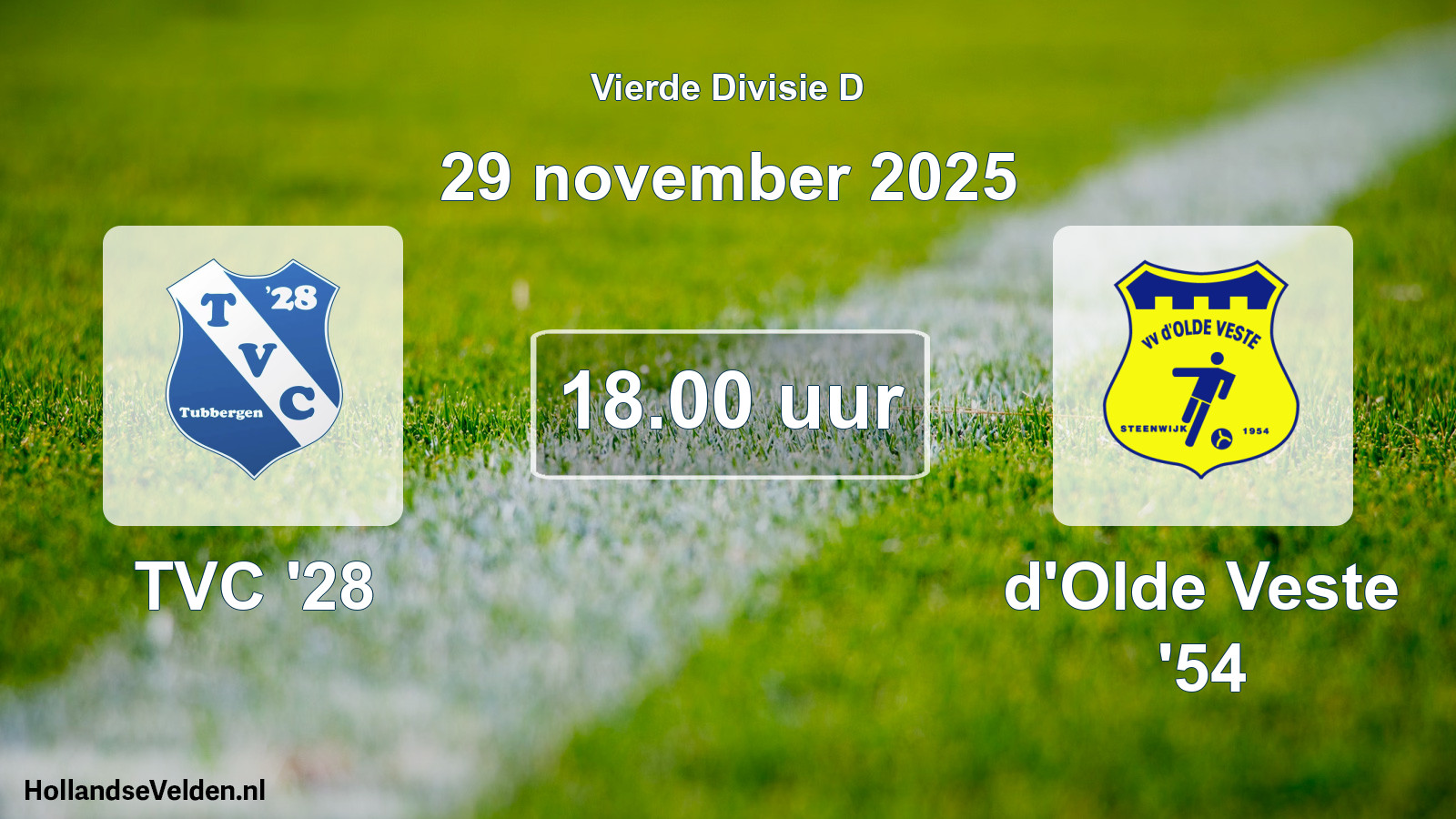 Geplande wedstrijd: TVC '28 - d'Olde Veste '54 (29 november 2025)