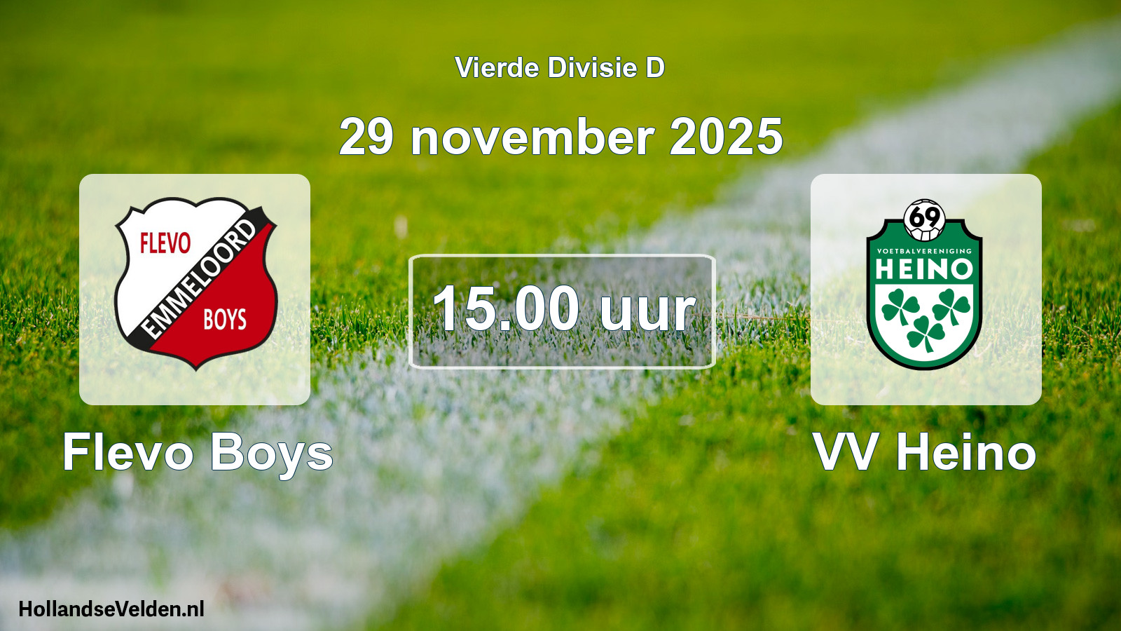 Geplande wedstrijd: Flevo Boys - VV Heino (29 november 2025)