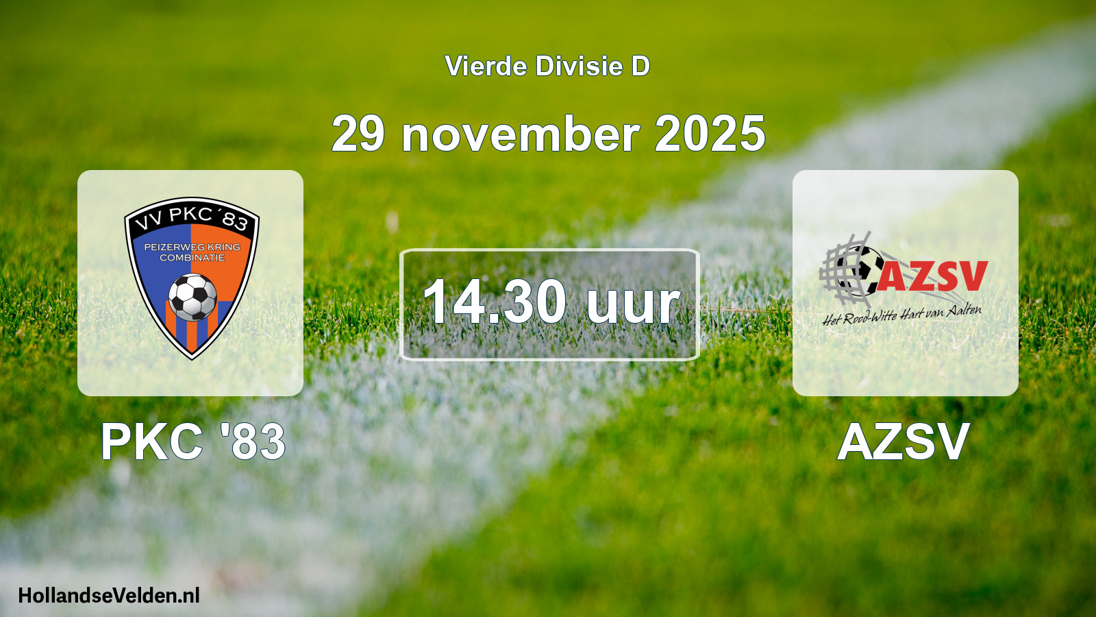 Geplande wedstrijd: PKC '83 - AZSV (29 november 2025)