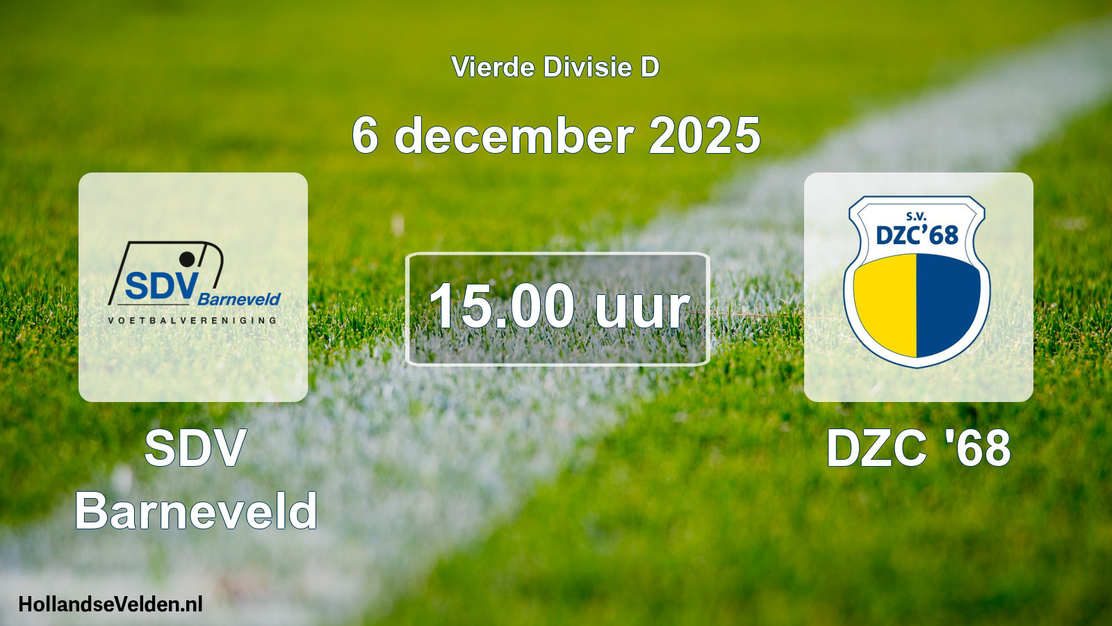 Geplande wedstrijd: SDV Barneveld - DZC '68 (6 december 2025)