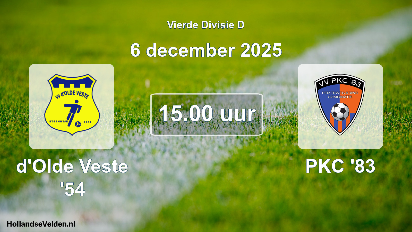 Geplande wedstrijd: d'Olde Veste '54 - PKC '83 (6 december 2025)