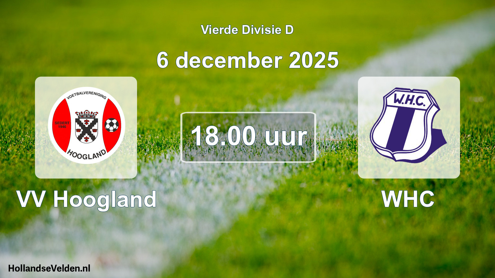 Geplande wedstrijd: VV Hoogland - WHC (6 december 2025)