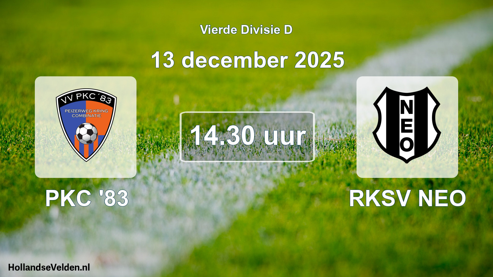 Geplande wedstrijd: PKC '83 - RKSV NEO (13 december 2025)
