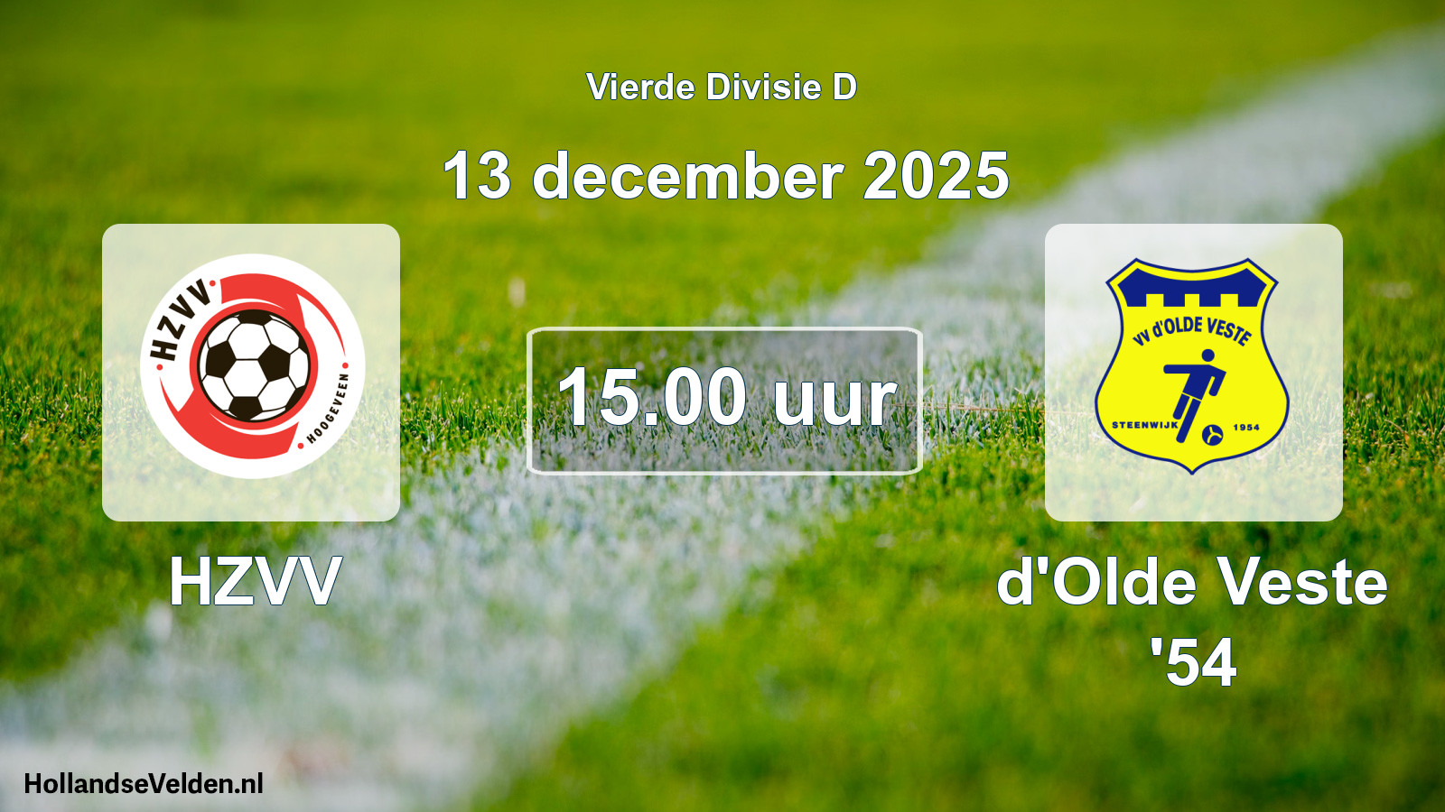 Geplande wedstrijd: HZVV - d'Olde Veste '54 (13 december 2025)