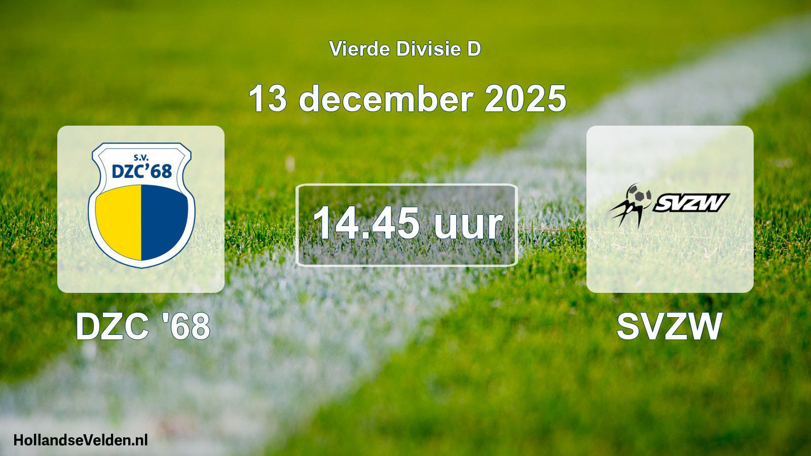 Geplande wedstrijd: DZC '68 - SVZW (13 december 2025)