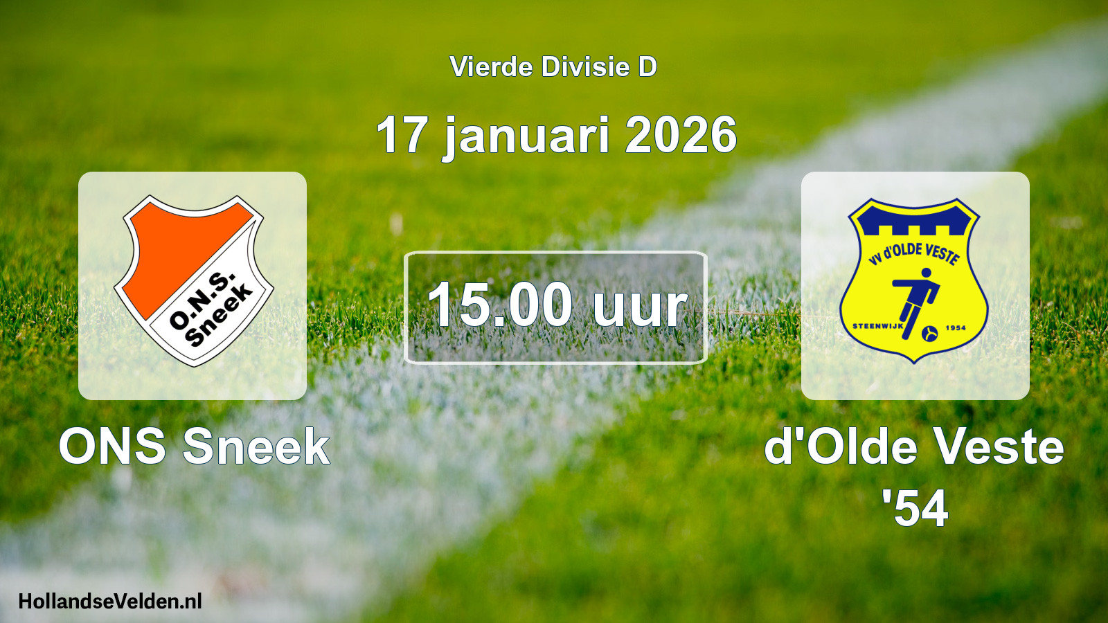 Geplande wedstrijd: ONS Sneek - d'Olde Veste '54 (17 januari 2026)