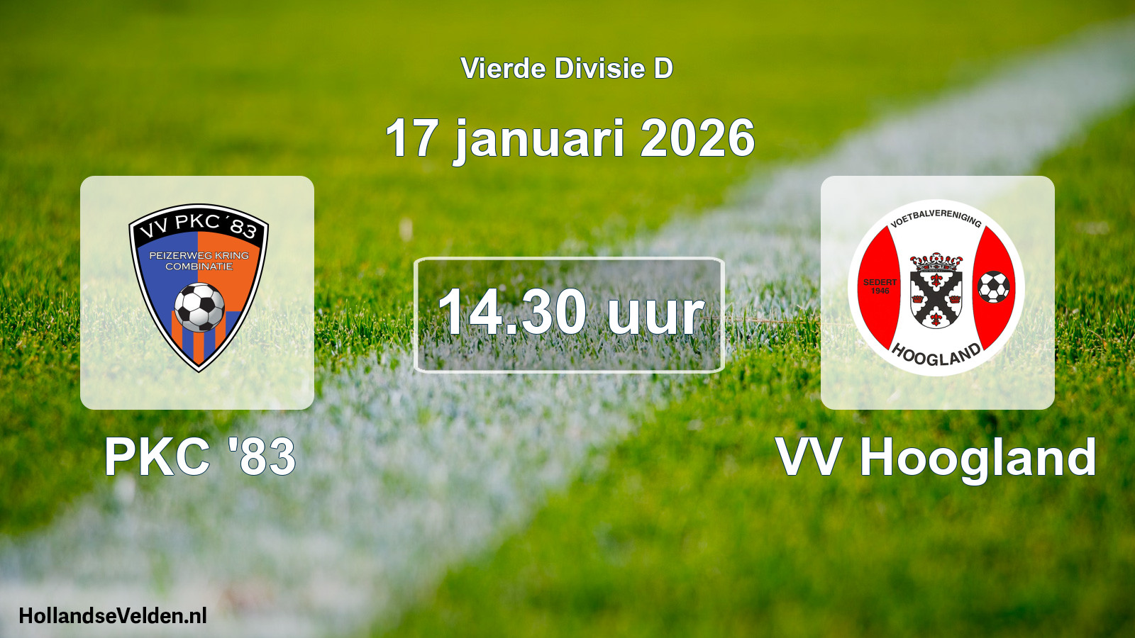 Geplande wedstrijd: PKC '83 - VV Hoogland (17 januari 2026)