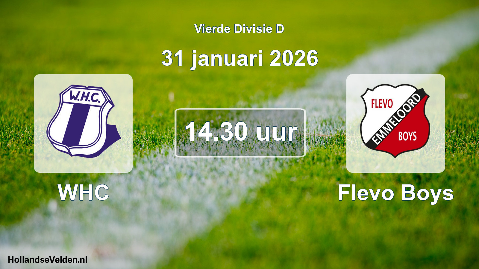 Geplande wedstrijd: WHC - Flevo Boys (31 januari 2026)