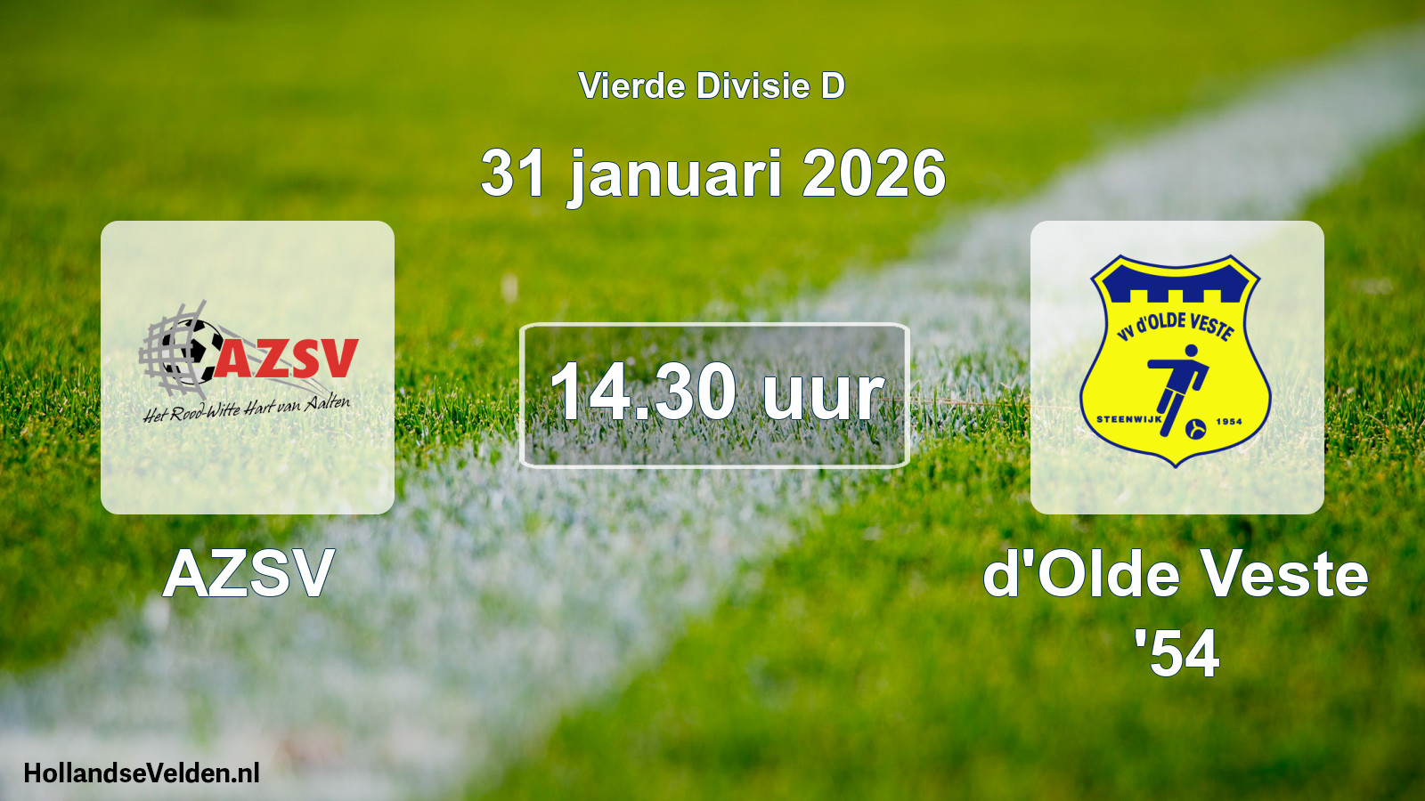 Geplande wedstrijd: AZSV - d'Olde Veste '54 (31 januari 2026)