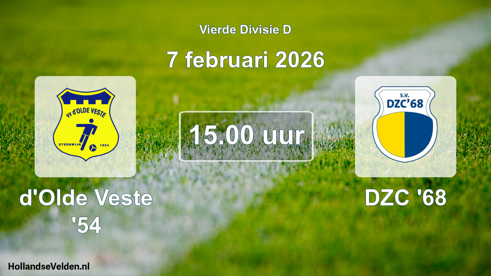 Geplande wedstrijd: d'Olde Veste '54 - DZC '68 (7 februari 2026)