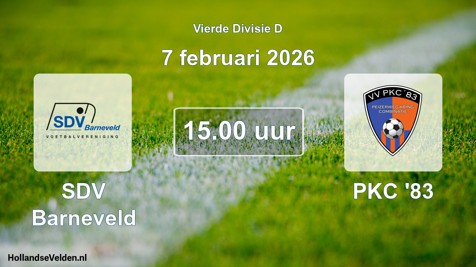 Geplande wedstrijd: SDV Barneveld - PKC '83 (7 februari 2026)