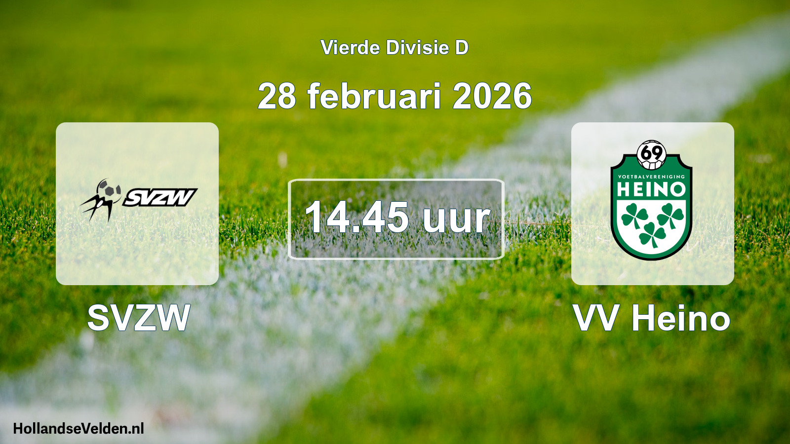 Geplande wedstrijd: SVZW - VV Heino (28 februari 2026)