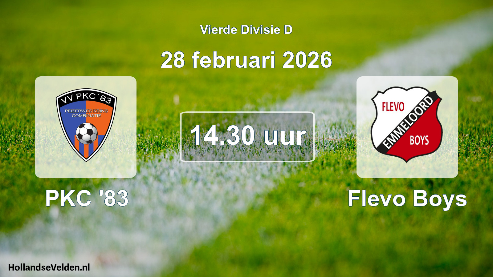 Geplande wedstrijd: PKC '83 - Flevo Boys (28 februari 2026)