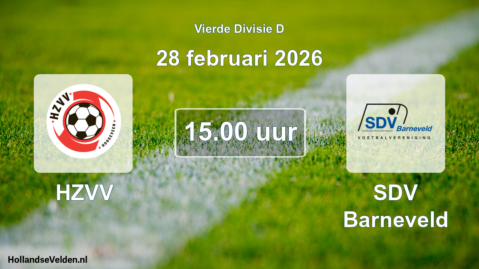 Geplande wedstrijd: HZVV - SDV Barneveld (28 februari 2026)