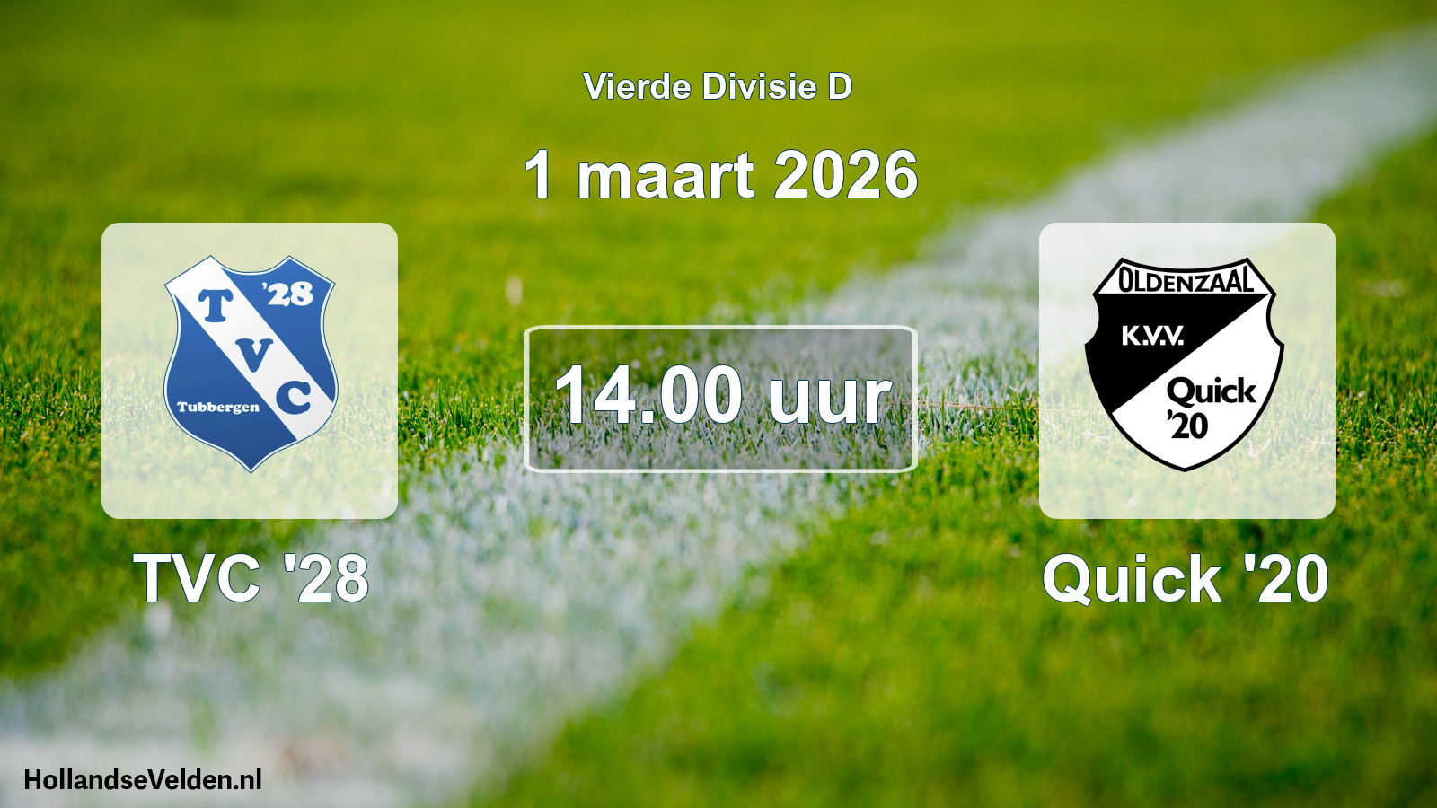 Scheduled Match: TVC '28 - Quick '20 (1 March 2026)
