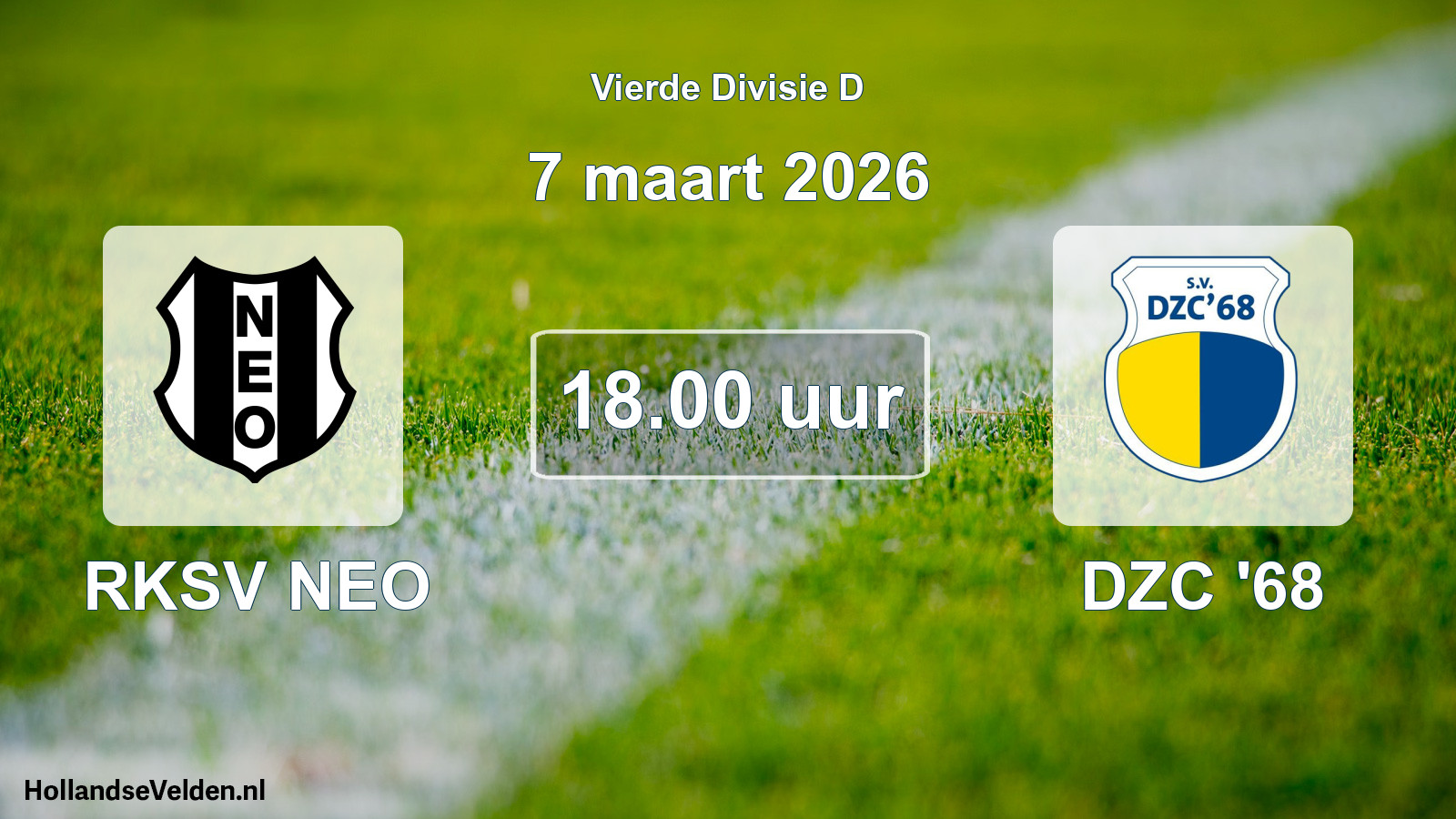 Geplande wedstrijd: RKSV NEO - DZC '68 (7 maart 2026)