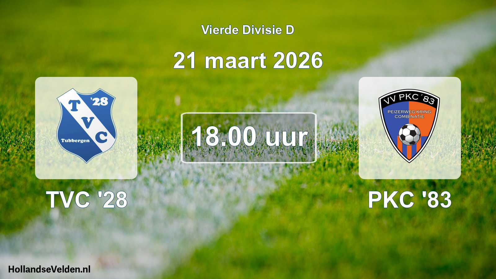Geplande wedstrijd: TVC '28 - PKC '83 (21 maart 2026)