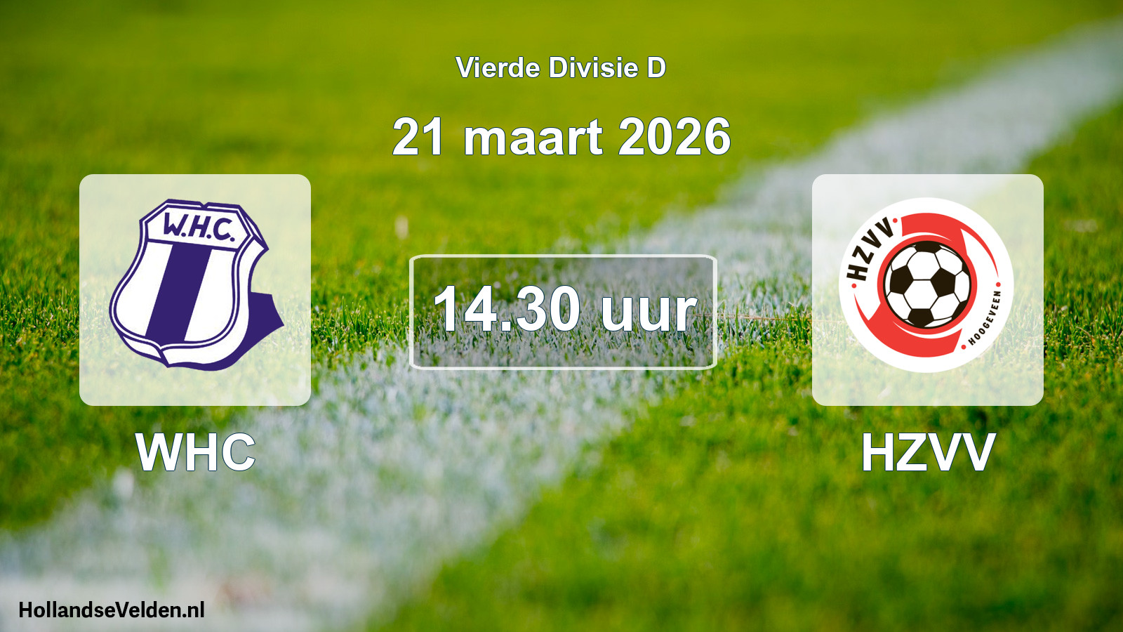 Geplande wedstrijd: WHC - HZVV (21 maart 2026)
