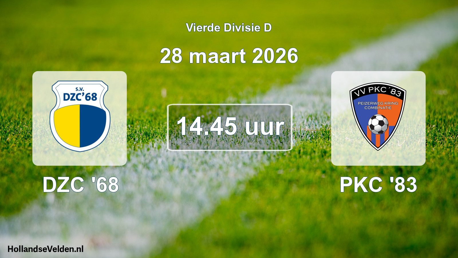 Geplande wedstrijd: DZC '68 - PKC '83 (28 maart 2026)