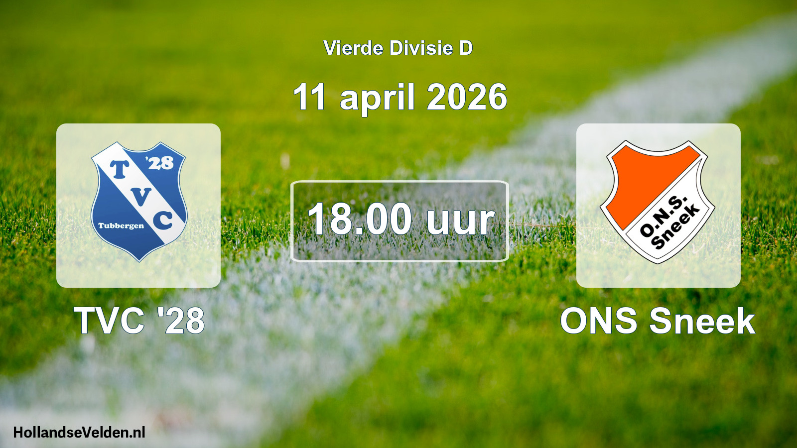 Geplande wedstrijd: TVC '28 - ONS Sneek (11 april 2026)